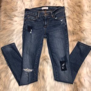 Distressed LOFT modern skinny jeans